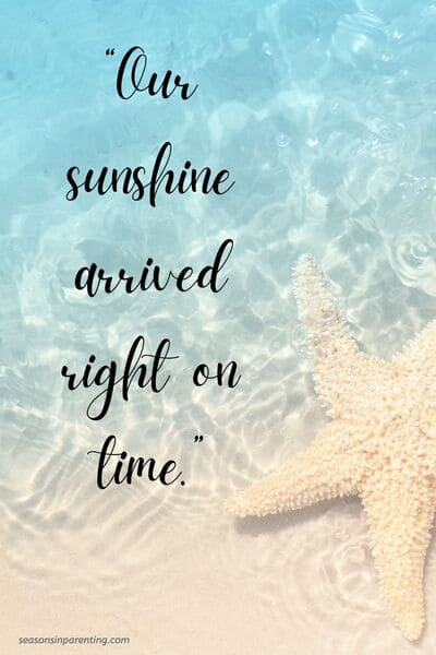 baby's first summer quotes: starfish on the beach with quote