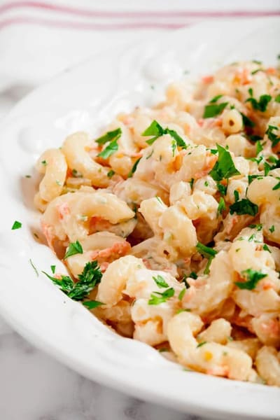 bowl of Hawaiian macaroni salad