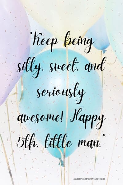 5 year old birthday quotes: birthday balloons with quote