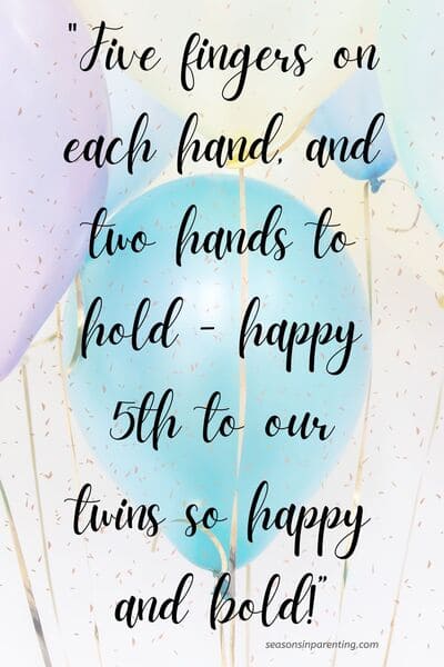 5 year old birthday quotes: birthday balloons with quote