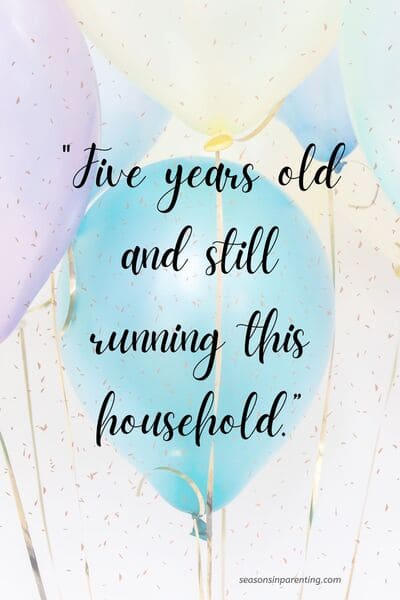 5 year old birthday quotes: birthday balloons with quote