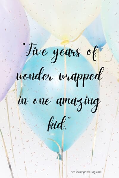 5 year old birthday quotes: birthday balloons with quote