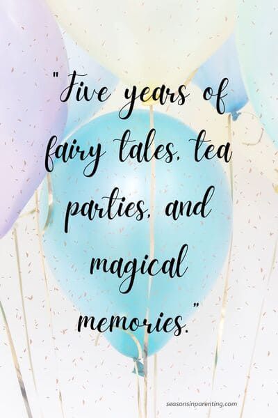 5 year old birthday quotes: birthday balloons with quote