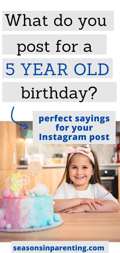 5 year old birthday quotes: birthday girl with #5 birthday cake