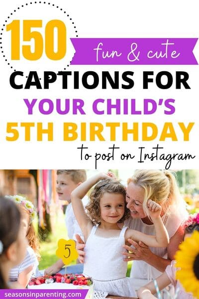 5 year old birthday quotes: birthday girl with #5 birthday cake and party