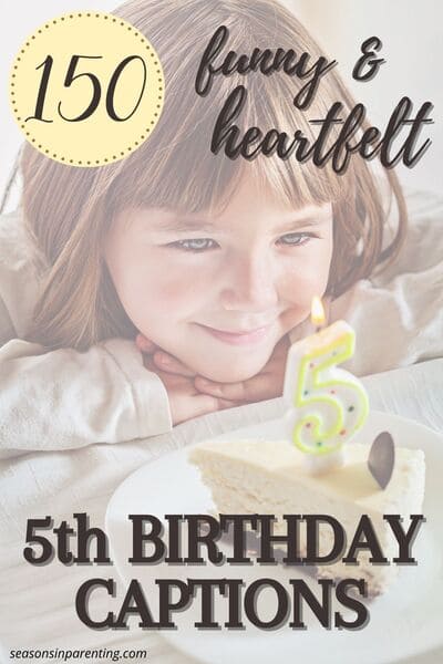 5 year old birthday quotes: birthday girl with #5 birthday cake