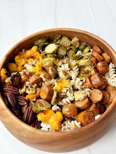 bowl of fall pasta salad