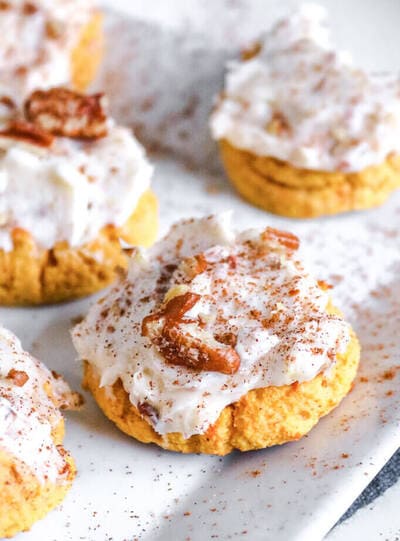 tray of pumpkin cookies