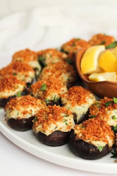 plate of stuffed mushrooms