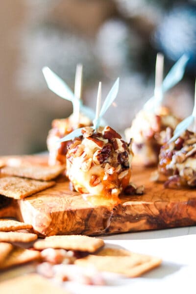 tray of honey goat cheese balls