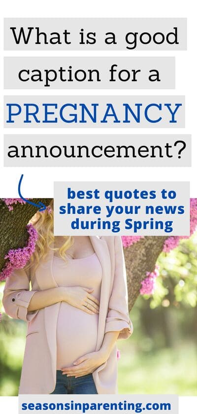 spring baby announcement quotes: pregnant woman holding her belly