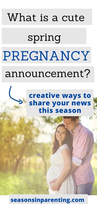 announcement ideas: pregnant couple standing outside
