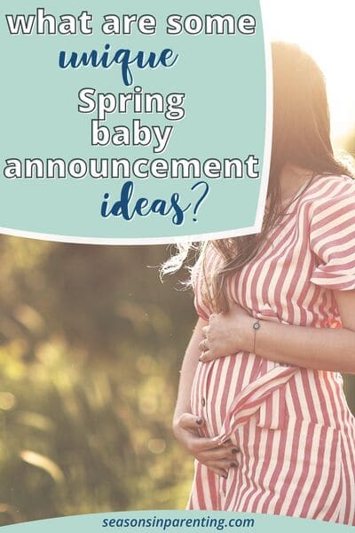 spring baby announcement ideas: pregnant woman holding her belly