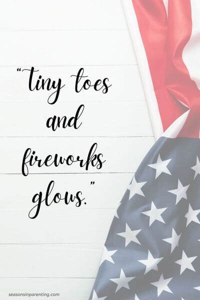 baby first 4th of July quotes: American flag with quote