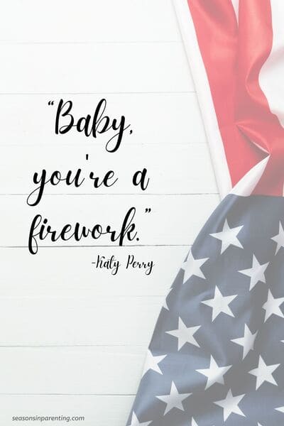 baby first 4th of July quotes: American flag with quote