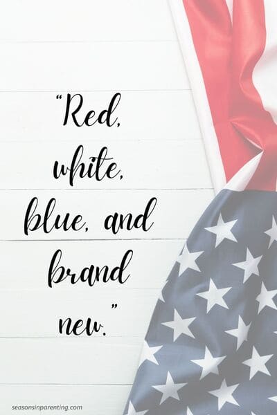 baby first 4th of July quotes: American flag with quote