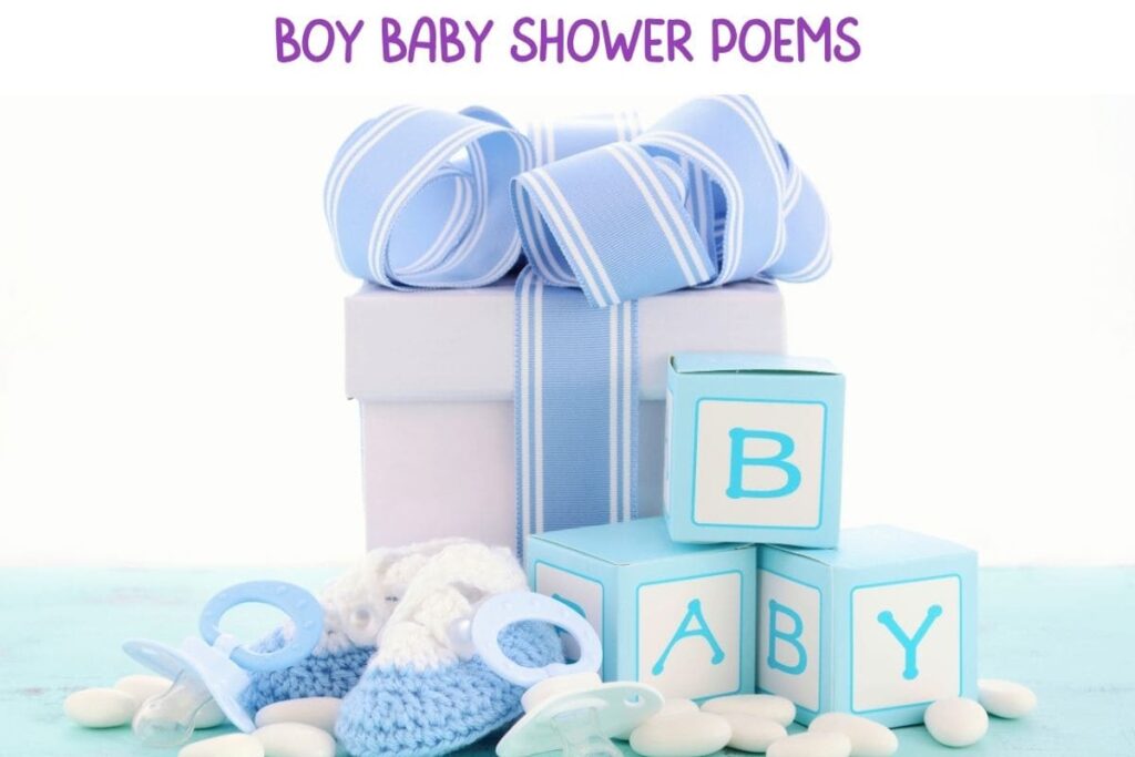main image of baby shower poems for boys: blue baby shower gifts and baby supplies