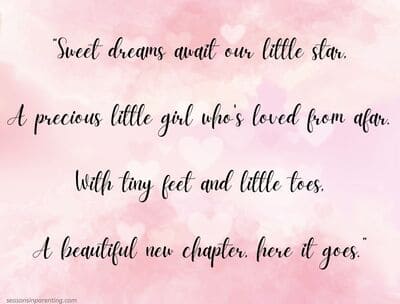 baby shower poems for girls: poem on pink background