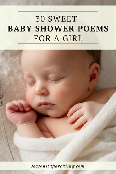 baby shower poems for girls: sleeping baby girl