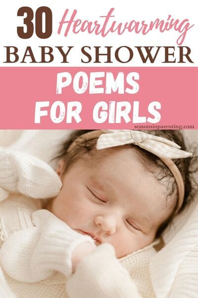baby shower poems for girls: sleeping baby girl